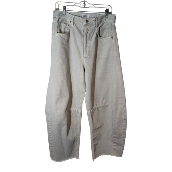 CITIZENS OF HUMANITY Horseshoe Jeans Gray Light Wash Distressed 28 Wide Leg - Picture 2 of 11